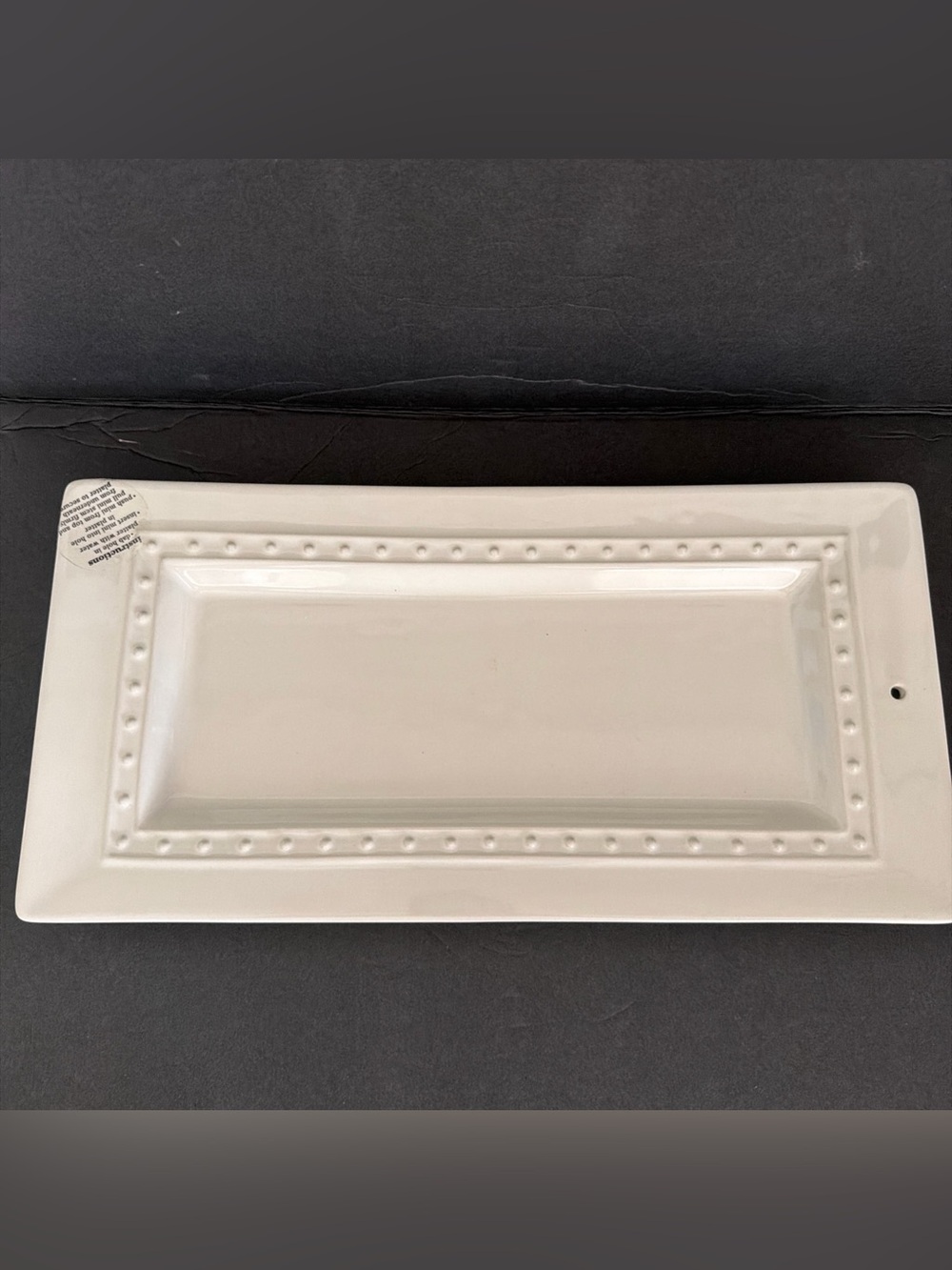 New Nora Fleming Pearl Dot  Rectangular Bread Tray 15” by 7.5” RETIRED *No Box